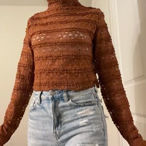 Brown See Through Top